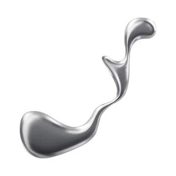3D glossy chrome liquid blot shape, grey blob splash, vector abstract volume 스톡 일러스트