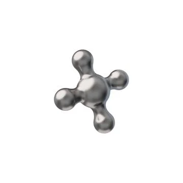 3D glossy chrome rounded shape figure in Y2K style, vector steel volume form Stock Illustration