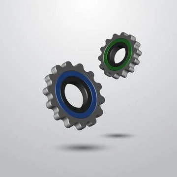 3d glossy cog icon design Stock Illustration