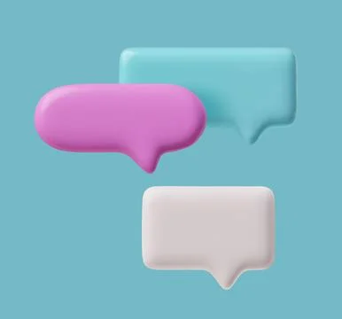 3D glossy empty speech bubbles, vector roundish rectangles message text bubble 스톡 일러스트