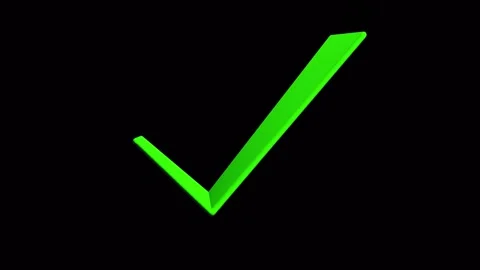 3D glossy green checkmark icon for success and approval Stock Footage 326094180