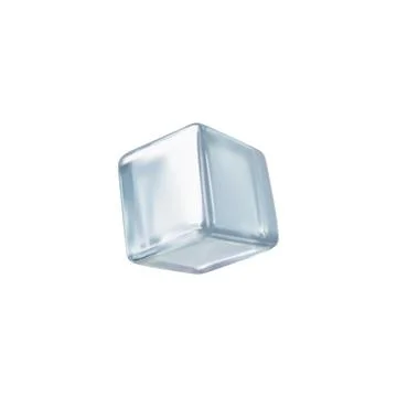 3D glossy ice cube vector icon, realistic blue piece of frozen water for drink 스톡 일러스트