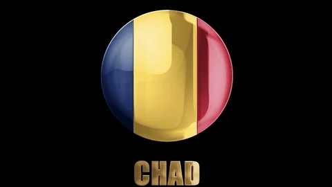 3d glossy illustration intro of the country Chad Stock Footage 128816632