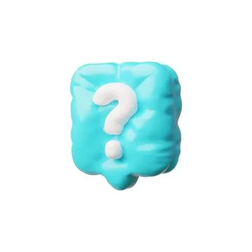 3D glossy inflated balloon speech bubble with question mark vector icon, vo.. Stock Illustration
