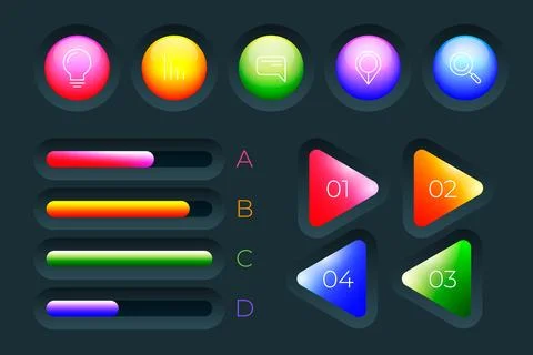 3d glossy infographic collection concept Stock Illustration