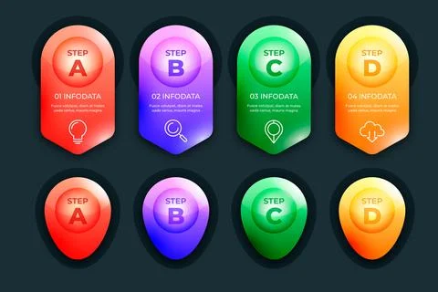 3d glossy infographic collection Stock Illustration