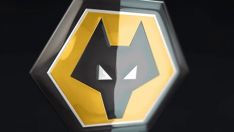 3d glossy intro of the UK Premier League soccer team Wolverhampton Wanderers Stock Footage 127732255