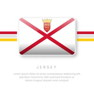 3D Glossy Jersey Flag Button - National Bailiwick of Jersey Emblem and Chan.. Stock Illustration