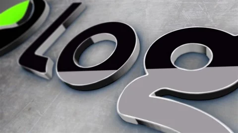 3D Glossy Logo on the textured background Stock After Effects