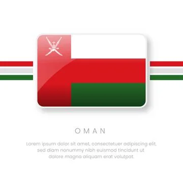 3D Glossy Oman Flag Button - National Sultanate of Oman Emblem and Arabian .. イラスト素材