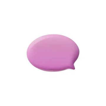 3D glossy pink empty speech bubble, vector render oval text bubble, volume Stock Illustration