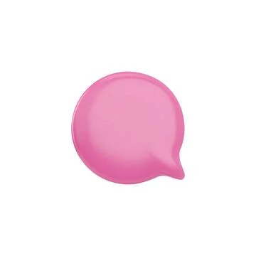 3D glossy pink empty speech bubble, vector render round text bubble, volume Stock Illustration