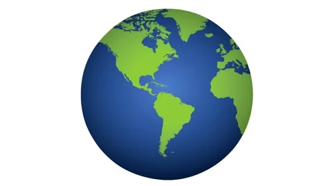 3D glossy Planet Earth Rotation Animation. Globe Spinning Seamless Loop video Stock Footage 156519290