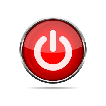 3D glossy POWER button. Vector illustration. Stock Illustration