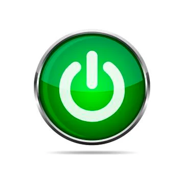 3D glossy POWER button. Vector illustration. Ilustración de archivo