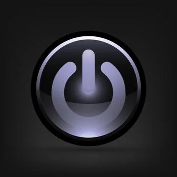 3D glossy Power button. Vector illustration. Stock Illustration