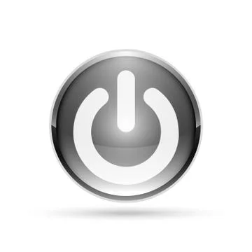 3D glossy Power button. Vector illustration. Ilustração Stock