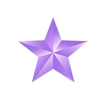 3D Glossy Purple Star Stock Illustration