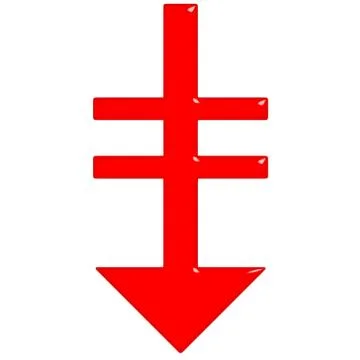 3D Glossy Red Arrow Stock Illustration