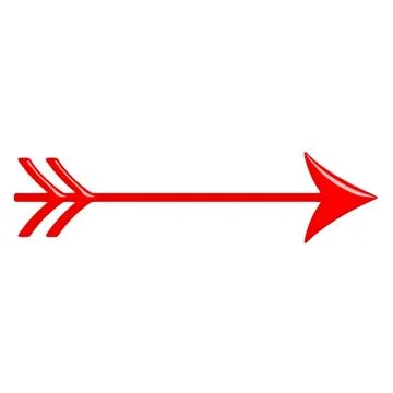 3D Glossy Red Arrow Stock Illustration