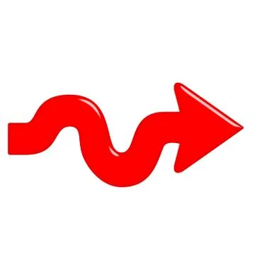 3D Glossy Red Arrow Stock Illustration