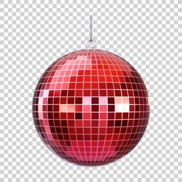 3d glossy red disco ball Stock Illustration