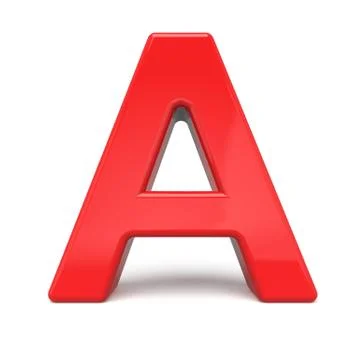 3d glossy red letter A Stock Illustration