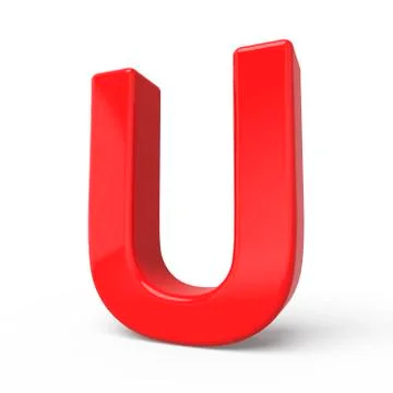 3d glossy red letter U Stock Illustration