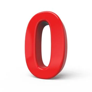 3d glossy red number 0 Stock Illustration
