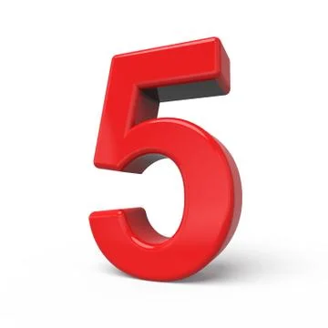 3d glossy red number 5 Stock Illustration