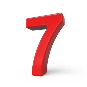 3d glossy red number 7 Stock Illustration