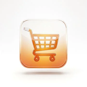 3D Glossy Shopping Cart E-Commerce Vector Icon Illustrazione stock
