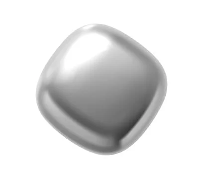 3D glossy silver metallic rounded cube element Stockillustratie