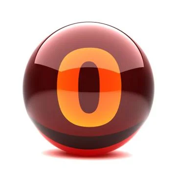 3d glossy sphere with orange digit - 0 Stock Illustration
