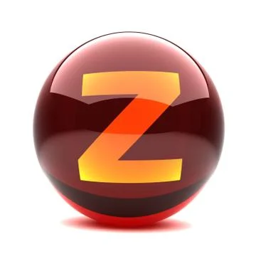 3d glossy sphere with orange letter - z Stock Illustration