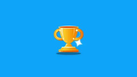 3d-glossy-trophy-blue-background Stock Footage 347508209
