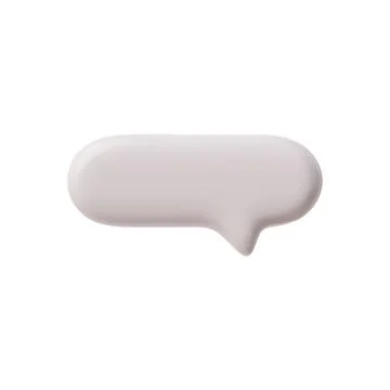3D glossy white empty speech bubble, vector render roundish rectangular text Stock Illustration
