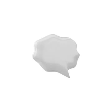 3D glossy white empty speech bubble with wavy edge, vector render text bubble Stock Illustration
