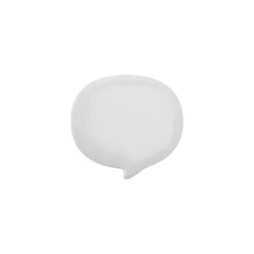 3D glossy white empty speech bubble, vector render rounded shape text bubble Stock Illustration