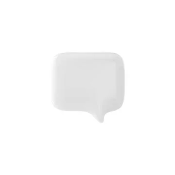 3D glossy white empty speech bubble, dialogue square cloud, chat message vector Stock Illustration