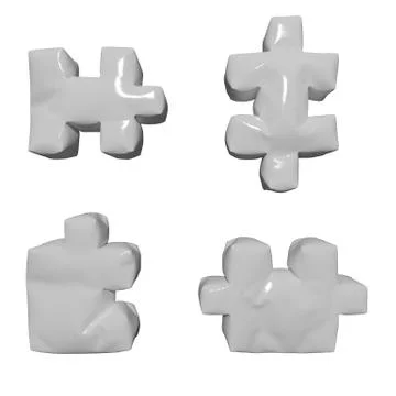 3D glossy white puzzles Stock Illustration