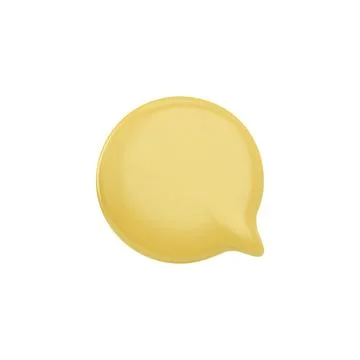 3D glossy yellow empty speech bubble, vector render round text bubble, volume Stock Illustration