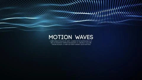 3D glowing abstract digital wave particles. Futuristic vector illustration. HUD Illustrazione stock