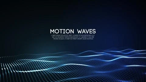 3D glowing abstract digital wave particles. Futuristic vector illustration. HUD Stock-Illustration