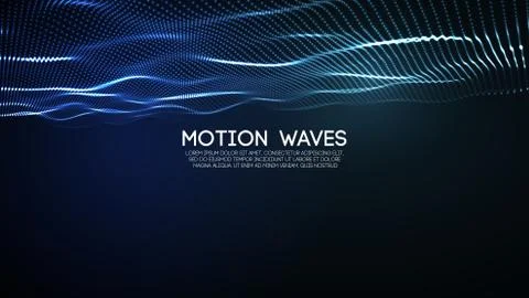 3D glowing abstract digital wave particles. Futuristic vector illustration. HUD Stock-Illustration