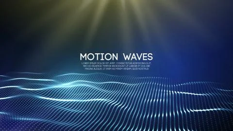 3D glowing abstract digital wave particles. Futuristic vector illustration. HUD Stock-Illustration