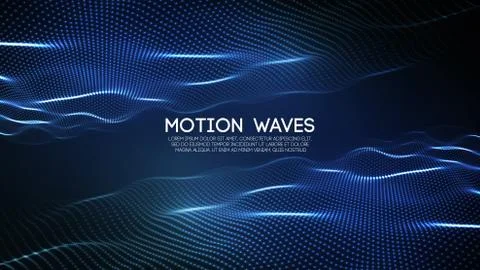 3D glowing abstract digital wave particles. Futuristic vector illustration. HUD Иллюстрация