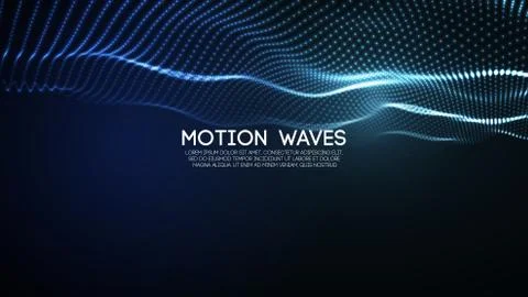 3D glowing abstract digital wave particles. Futuristic vector illustration. HUD Stock Illustration