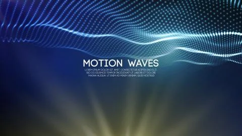 3D glowing abstract digital wave particles. Futuristic vector illustration. HUD Stock Illustration