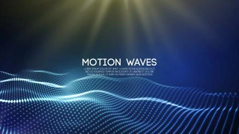 3D glowing abstract digital wave particles. Futuristic vector illustration. HUD Stock Illustration